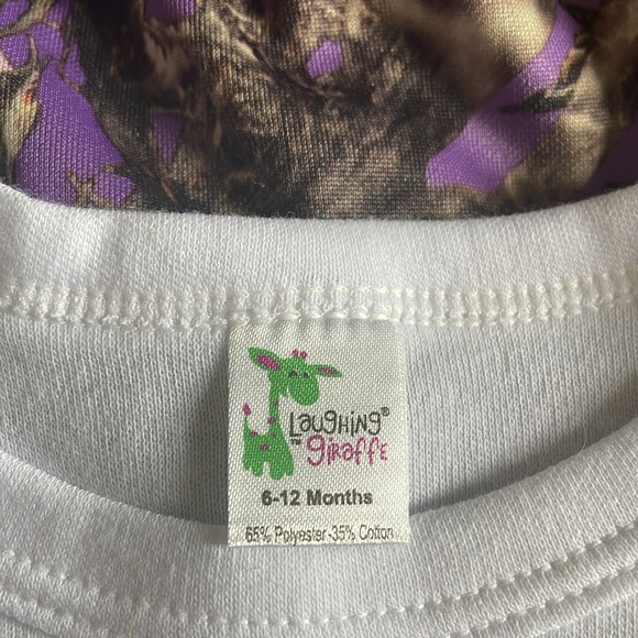NWOT  Laughing Giraffe- White/Purple Camo Onesie and Skirt - Picture 5 of 5